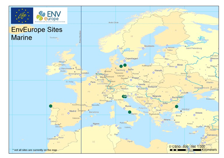 Map of the marine sites